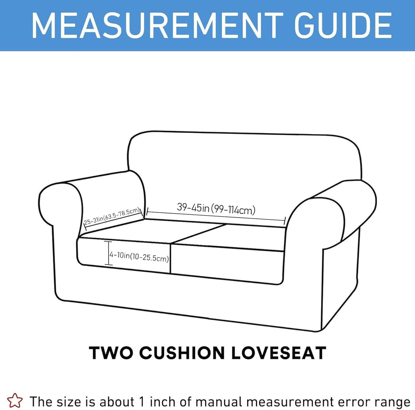 hyha Waterproof Couch Cushion Covers, Stretch Sofa Couch Seat Slipcover for Dog Washable, Non-Slip Waterproof Outdoor Cushion Covers for Patio Furniture Replacement (1 Piece for Medium, Black)