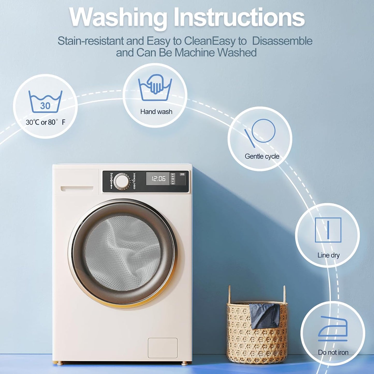 Chenille Sofa Armrest Covers, Soft Stretch Non-Slip Couch Arm Covers for Sofa, Chair or L Shaped Sectional, Furniture Protector (2 Pieces, Light Grey)