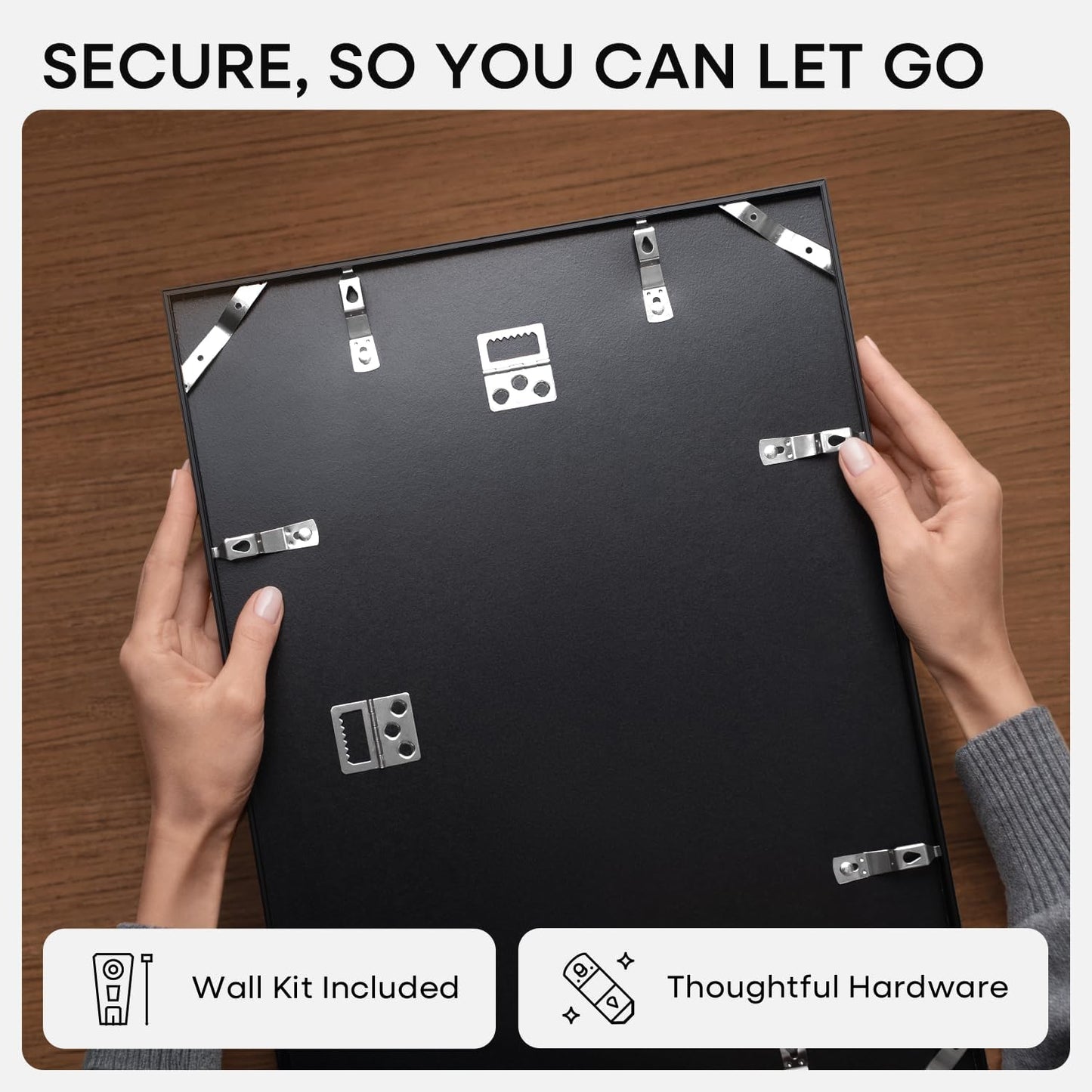 Homeforia Black 11x14 Picture Frame, High End Metal 11x14 Poster Frames with Mat 8x10, 11 x 14 Black Frame Matted to 8 x 10 inch Photo, 11 by 14 Thin Hanging Frames, Tempered Glass, Wall Kit, Set of 1