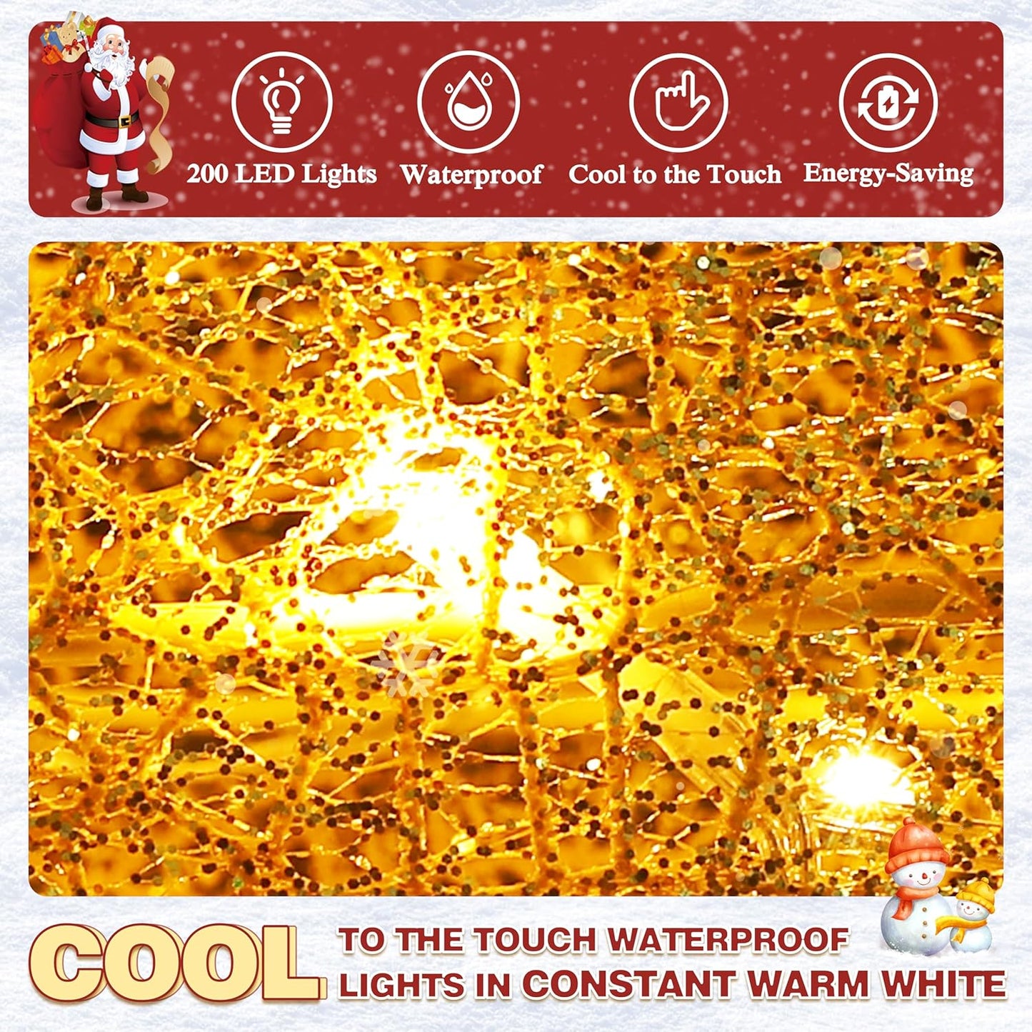 4.5FT Lighted Reindeer Family Set for Christmas Decoration, 3 Pieces Pre-Lit Iridescent Deer with 200 LED Lights, 3D Glittered Standing Holiday Display for Outdoor, Indoor, Golden