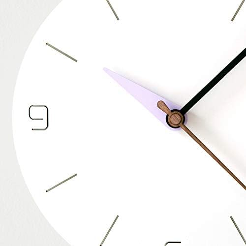 Stephanie Imports Modern Minimalist White & Pastel Purple Silent Wall Clock