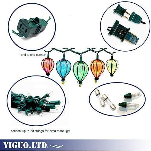 11FT Multicolor String Lights with 10 Bulbs, UL Listed Connectable Waterproof Decorative LED Lights Hanging for Backyard Patio, Indoor/Outdoor for Christmas Wedding Party Festival Lighting