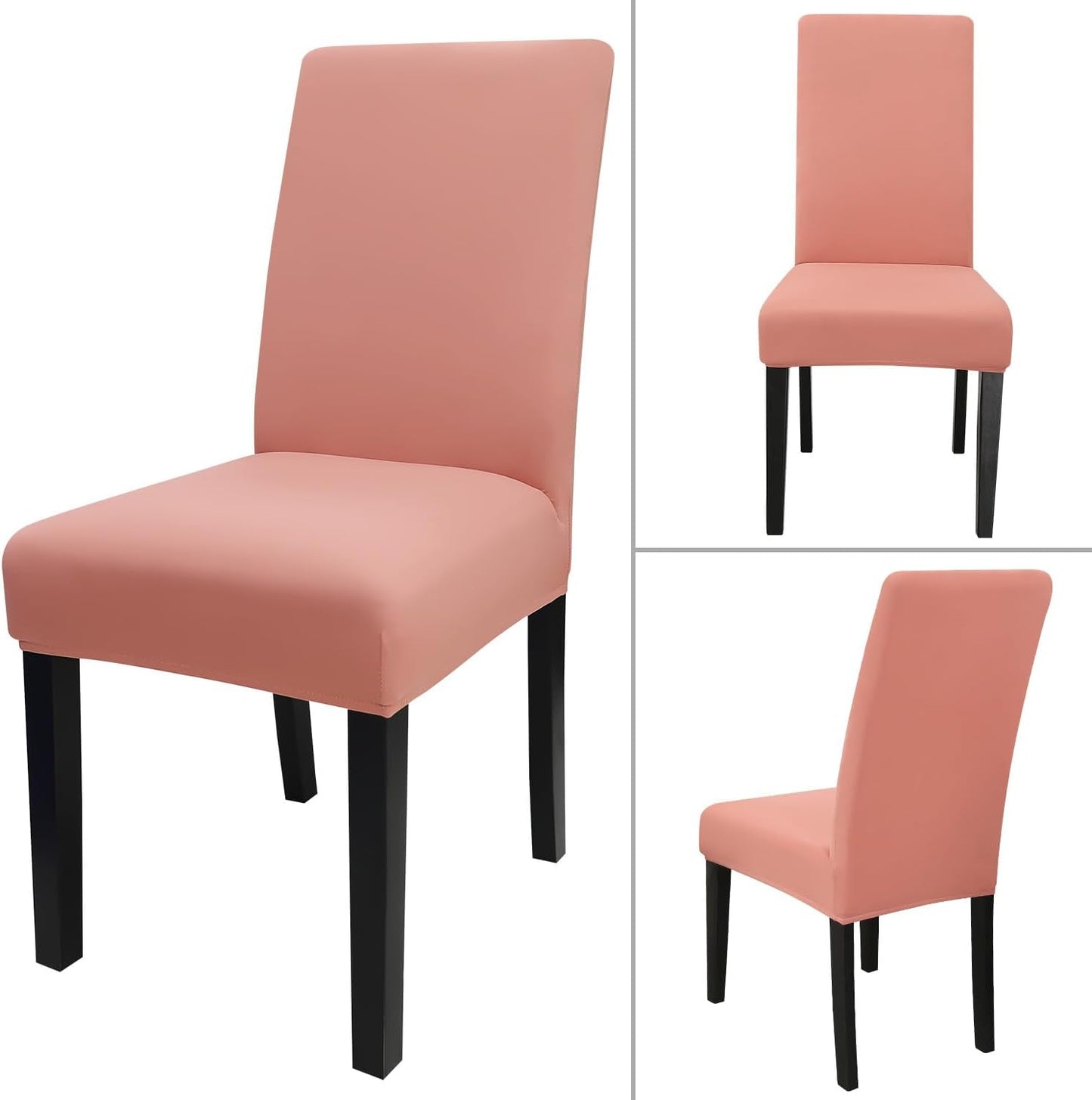 JQinHome Terra Cotta Chair Covers for Dining Room Set of 6, High Stretch Removable Washable Parsons Chair Slipcover for Home Party Hotel Wedding Ceremony (6PCS,Terra Cotta)