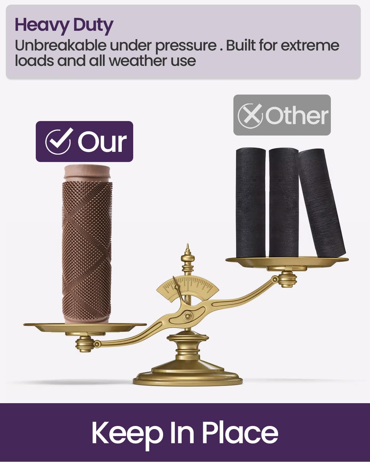 DEXI Front Door Mats Outside Entrance, 17x36 Rubber Waterproof Dirt Trapping Entry Mat for Entryway, Heavy Duty Non-Slip Low-Profile Welcome Doormat All Weather for Patio, Brown