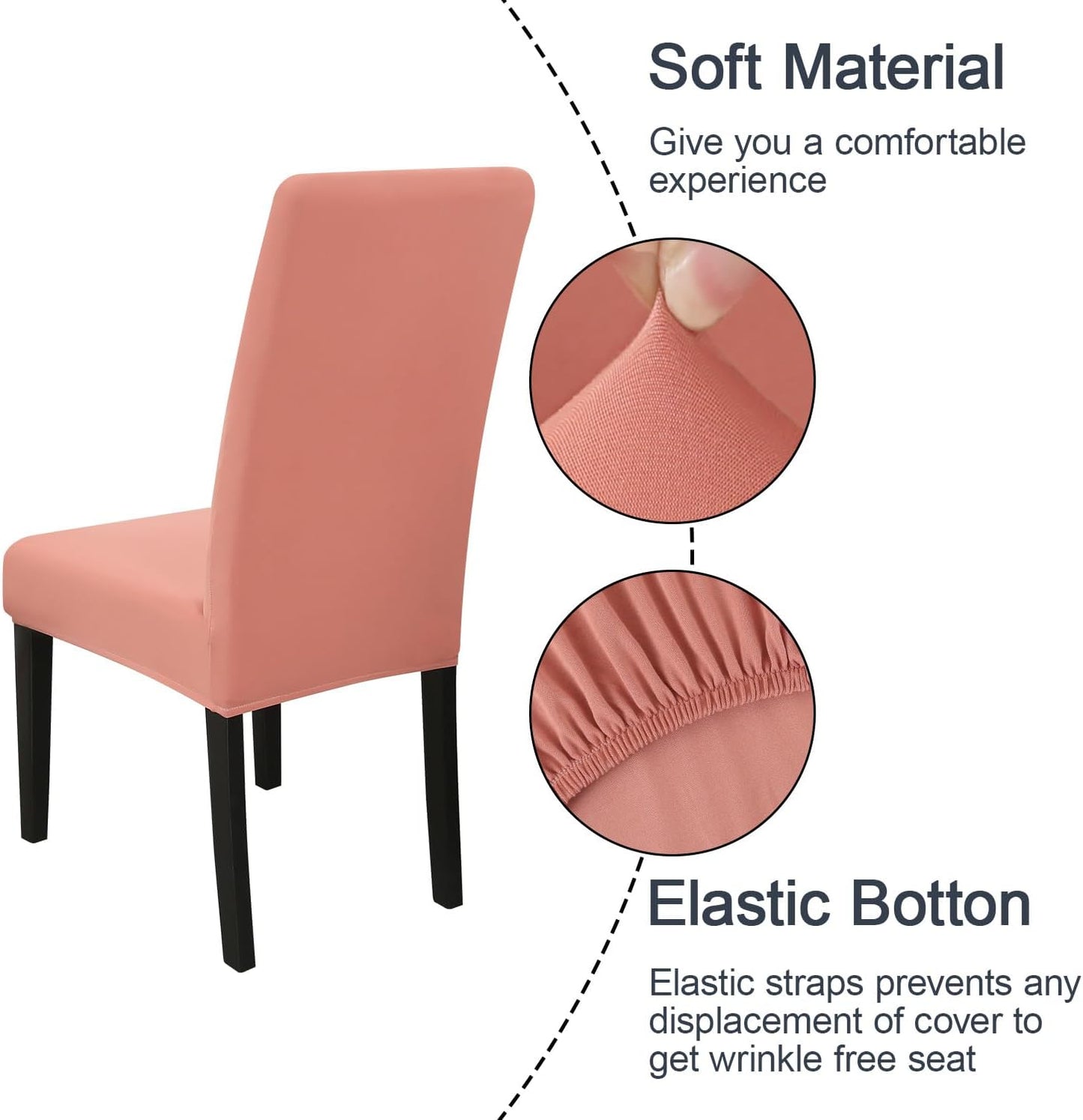 JQinHome Terra Cotta Chair Covers for Dining Room Set of 2, High Stretch Removable Washable Parsons Chair Slipcover for Home Party Hotel Wedding Ceremony (2PCS,Terra Cotta)