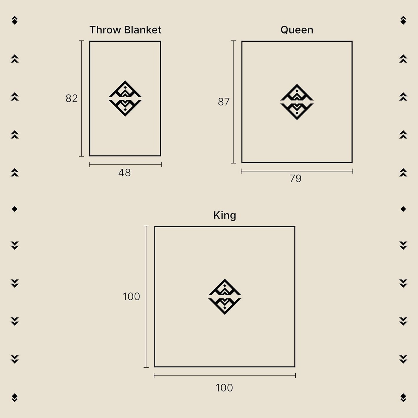 Inca Aztec Throw, Queen, King Blanket | Southwest Indian Navajo Boho Style | Native Cover for Camping, Bedding, Couch, Vanlife | Faux Alpaca, Lightweight, Hypoallergenic (Chimborazo Beige, Throw)