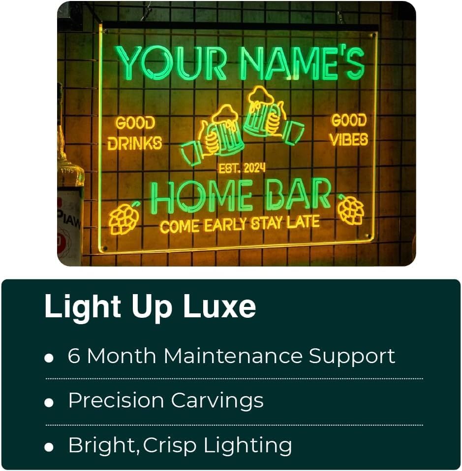 Personalized Pool Side Bar & Grill Neon Sign, Custom LED Light for Backyard Patio, Outdoor Bar Decor, Fun Gift for BBQ & Beer Lovers