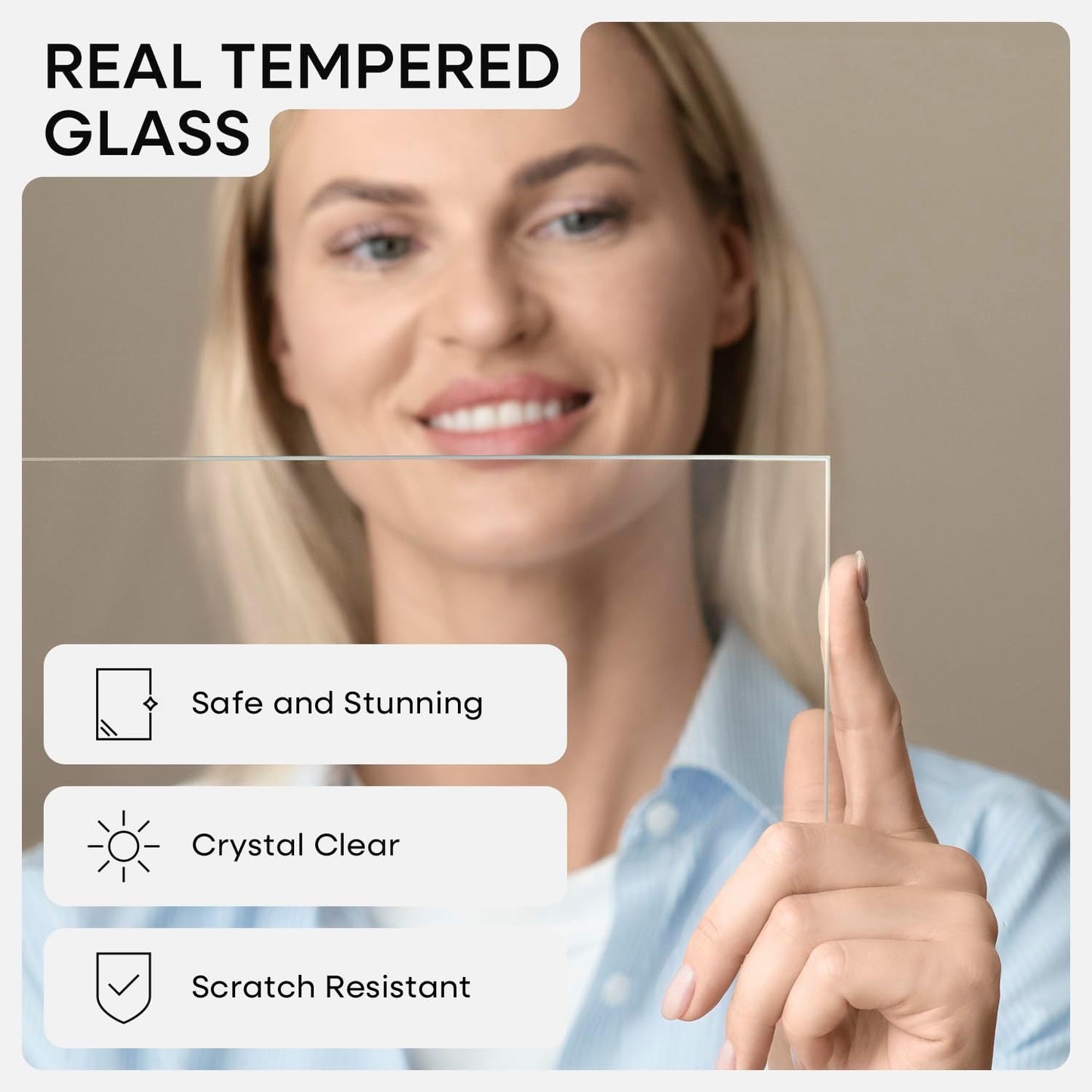 Homeforia 8x8 Picture Frames Wood, High-End Natural Oak 8 x 8 Square Frames with Mat 6 by 6 inch Photo, 8by8 Light Wooden Frames Matted to 6x6 Print, Tabletop Frame, Tempered Glass, Wall Kit, Set of 1