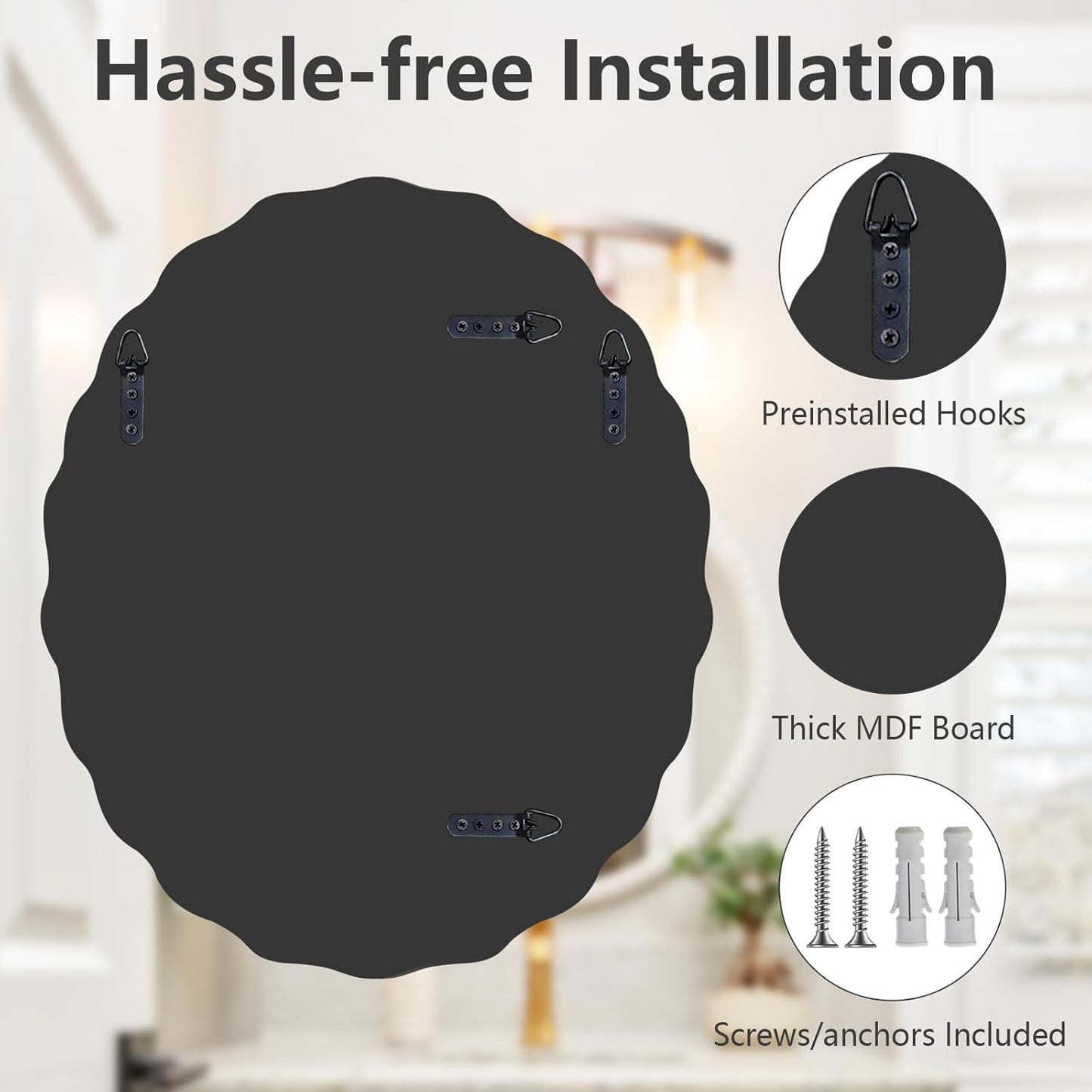 Pregaspor 20x28 Inch Frameless Oval Wall Mirror for Bathroom Sink, Minimalist Bathroom Vanity Mirror with Beveled Edge, Modern Mirrors for Wall Decor Living Room Entryway Bedroom