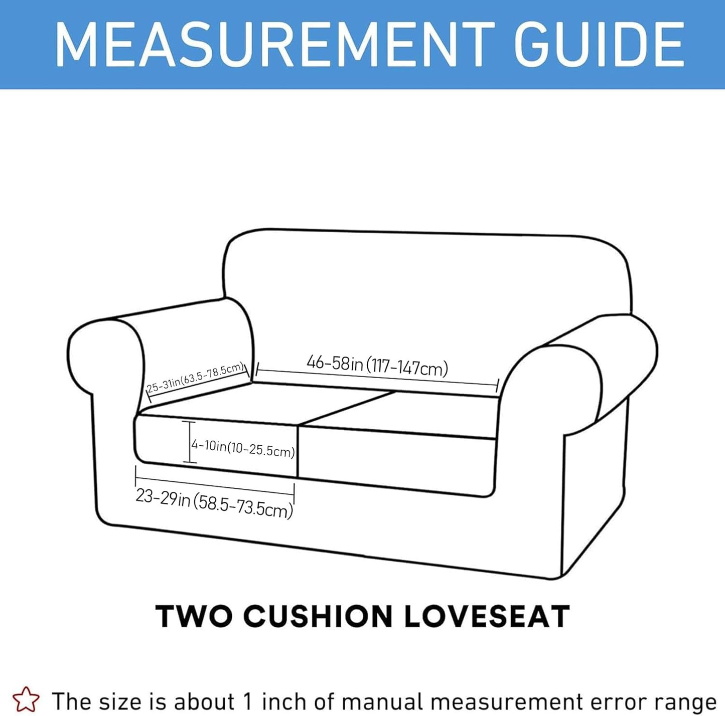 hyha Waterproof Couch Cushion Covers, Stretch Sofa Couch Seat Slipcover for Dog Washable, Non-Slip Waterproof Outdoor Cushion Covers for Patio Furniture Replacement (2 Pieces, Navy)