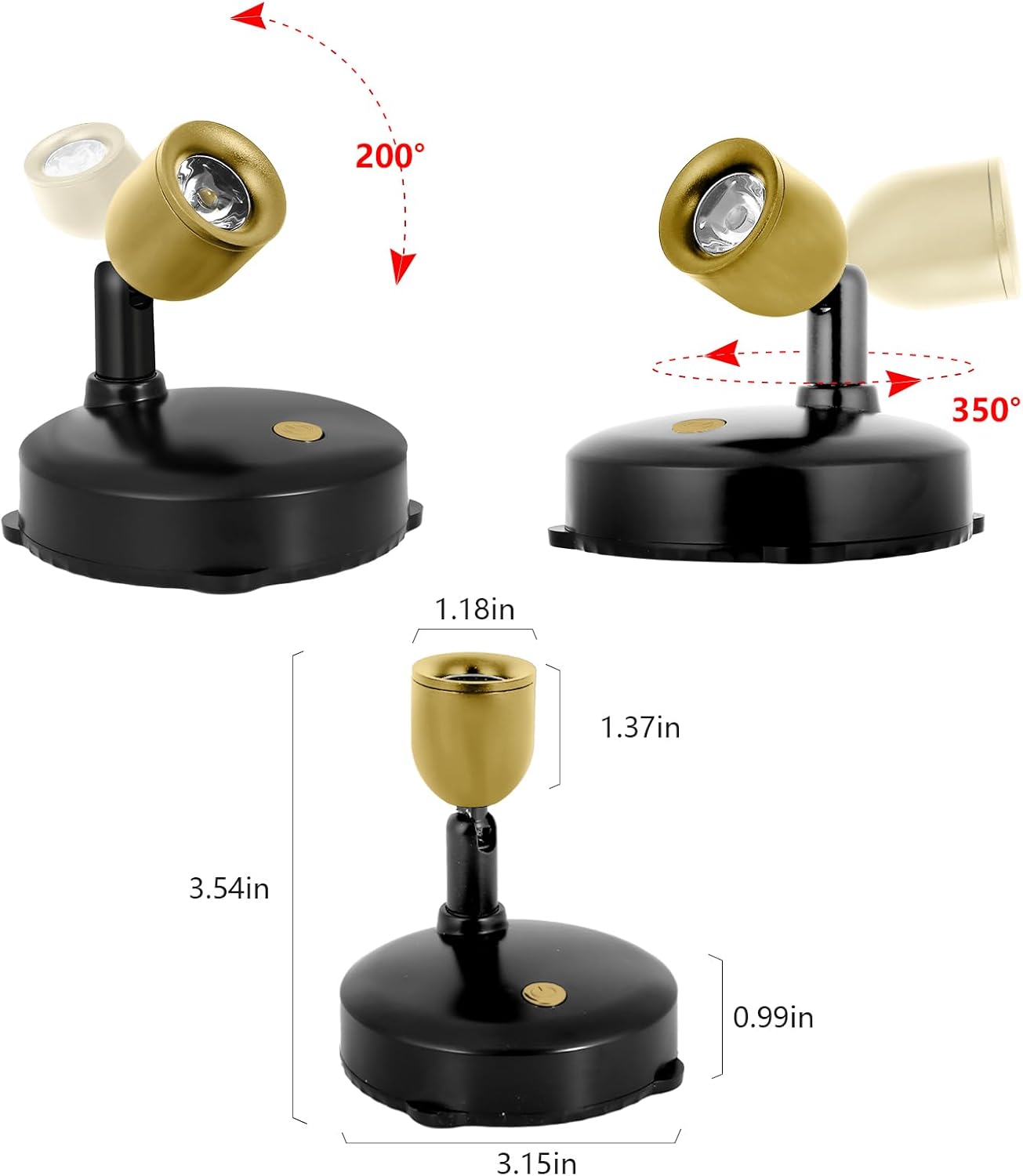 Cordless Spotlight Battery Powered, Dimmable Accent Up Light with Remote, Indoor LED Display Lighting for Picture Photo Dartboard Plant Tree Decor Painting Art Portrait