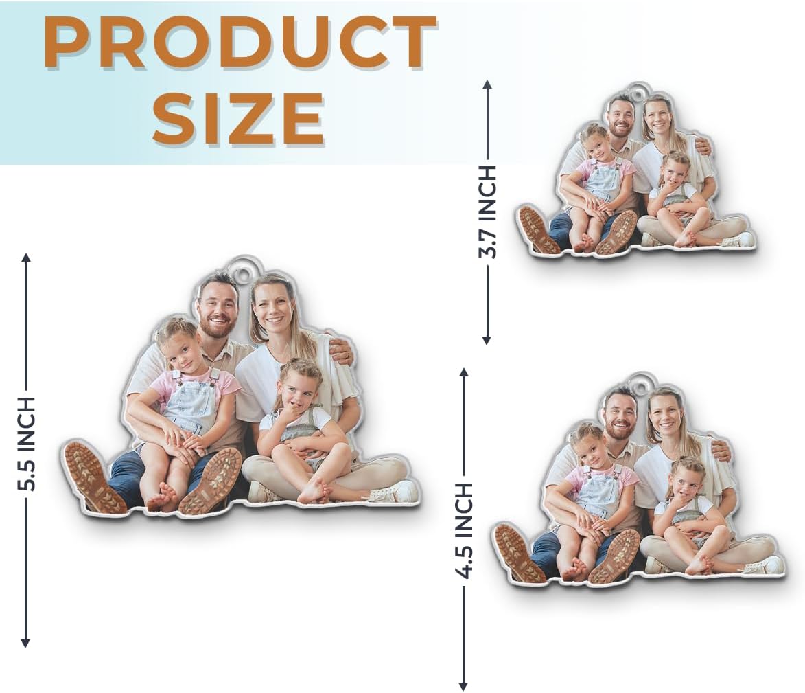 Pawfect House Personalized Photo Ornament, Custom Christmas Ornaments, 2D Acrylic with Ribbon, 3.7IN, 4.5IN or 5.5IN, Box Included, Custom Photo Gifts