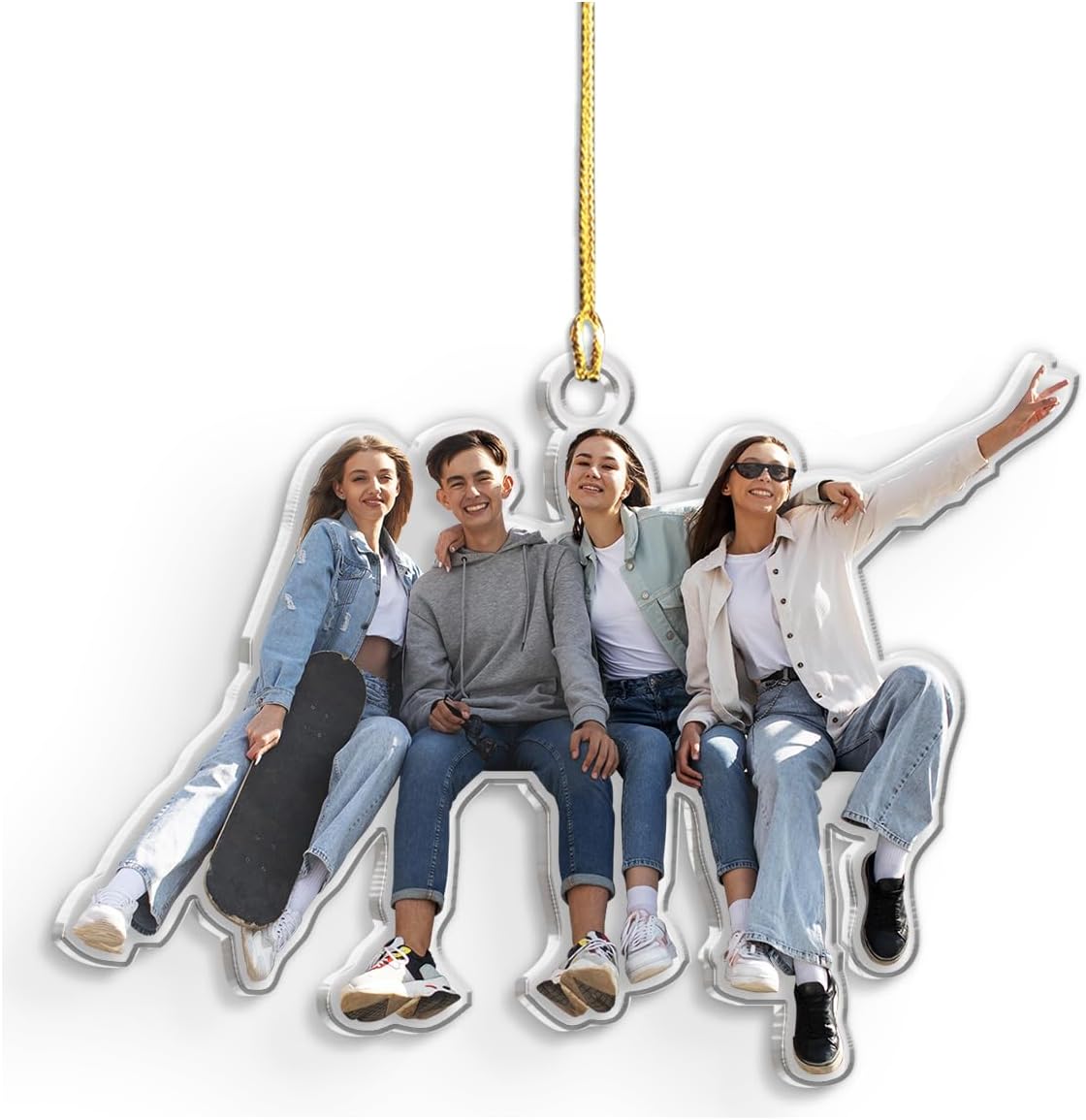 Personalized Custom Photo Ornament, Acrylic Christmas Keepsake, Hanging Decor for Boys, Girls, Men, Women