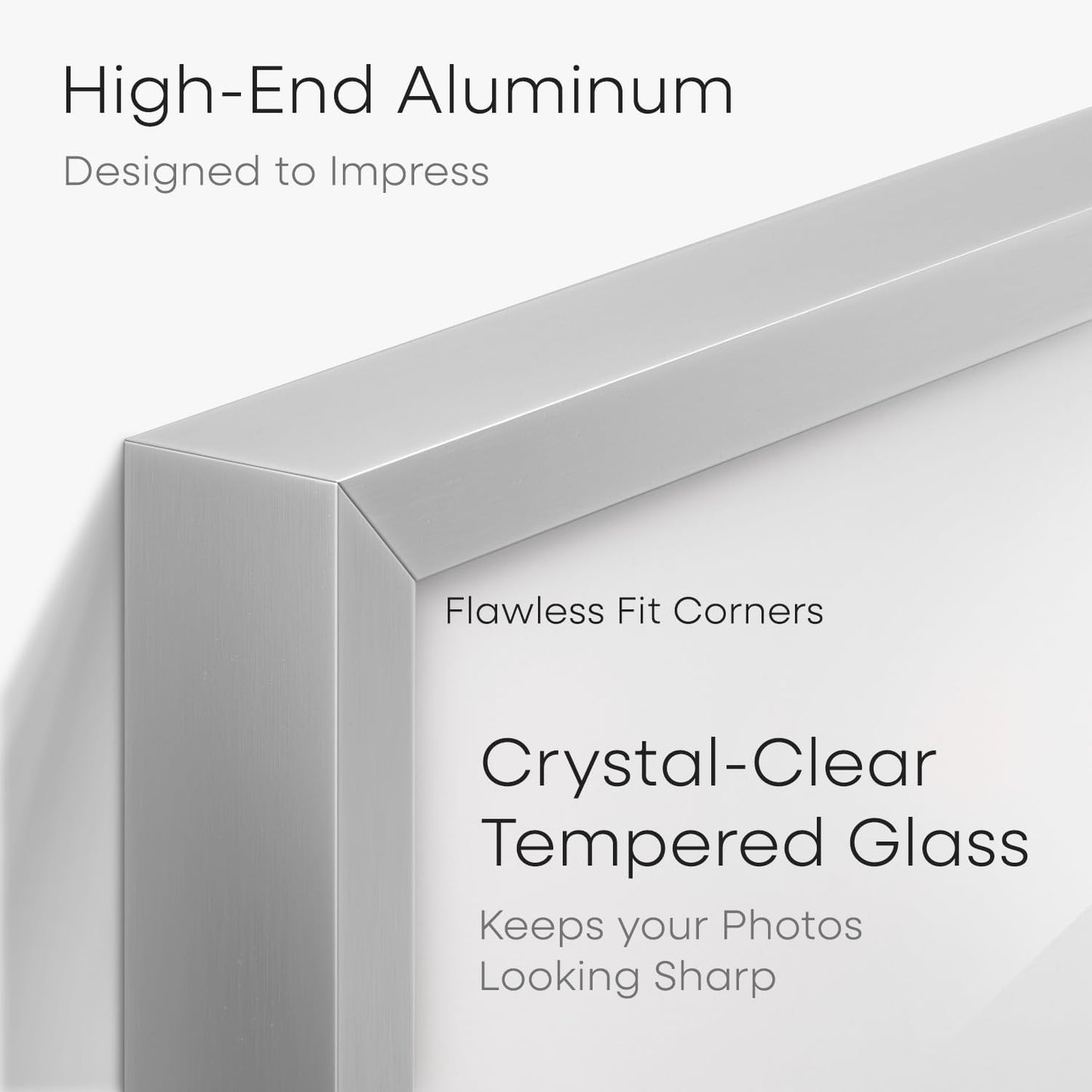 Homeforia 4x6 Picture Frame Silver, High End Metal 4 x 6 Silver Frames with Mat 3 x 5 Print, 4by6 Desk Frame Matted to 3x5 inch Photo, 4 by 6 Wall or Tabletop Frame, Tempered Glass, Wall Kit, Set of 1