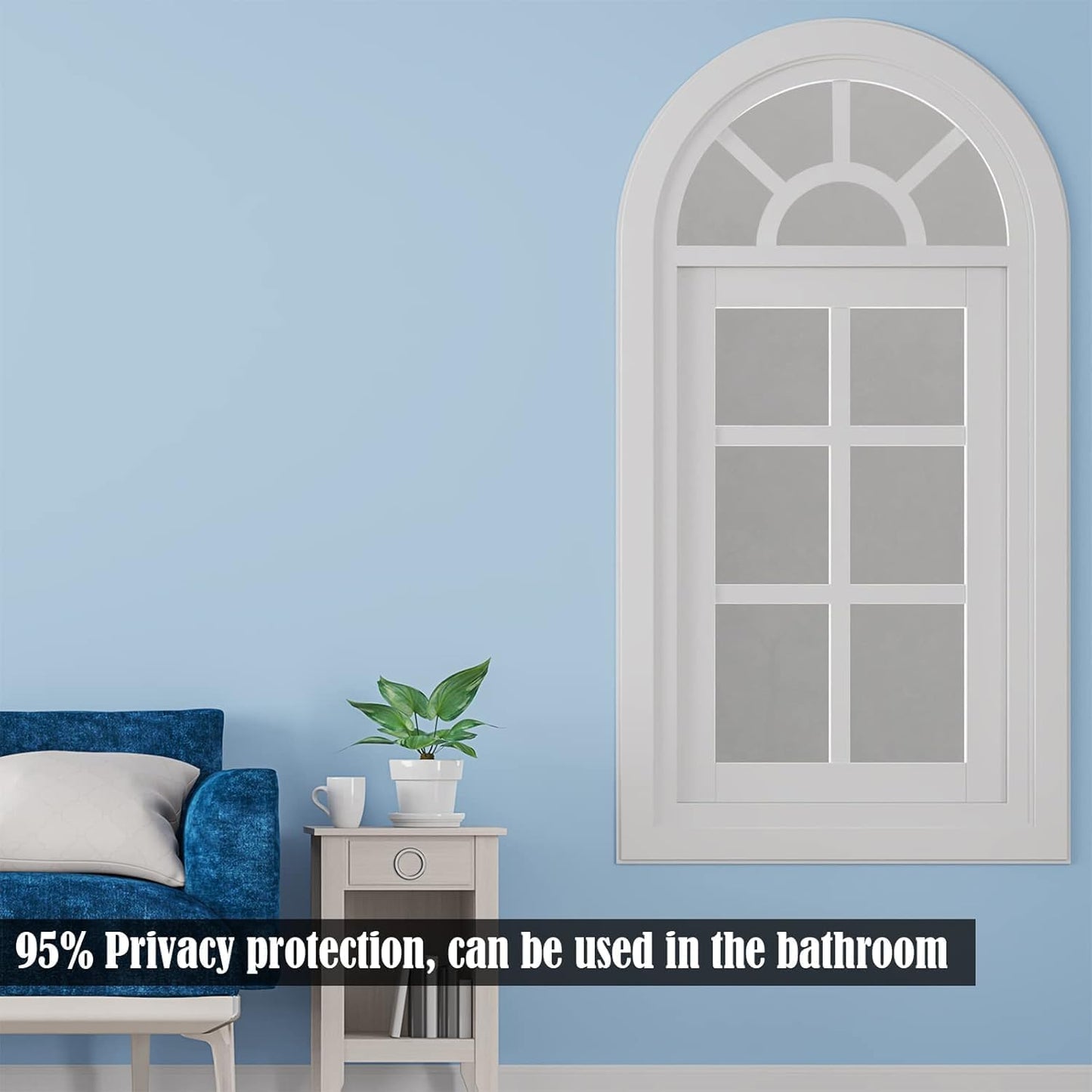 Niviy Window Darkening Film Day and Night Privacy Window Cling Sun Blocking Glass Door Window Cover Gothic Decor for Bedroom,Garage, Renter House (Grey, 17.5 x 78.7 inch)