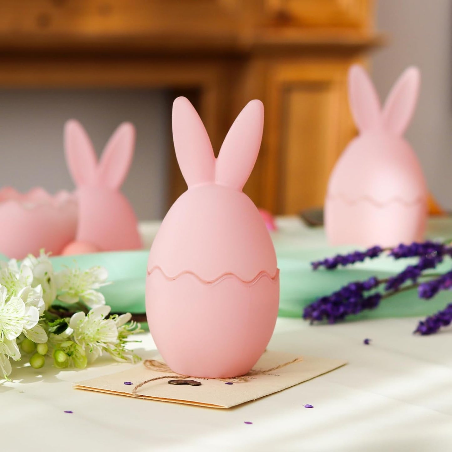 Spring Candle Decoration for Table Centerpieces, Bunny Lavender Scented Candle, Spring Home Decor, Indoor Easter Gift for Women