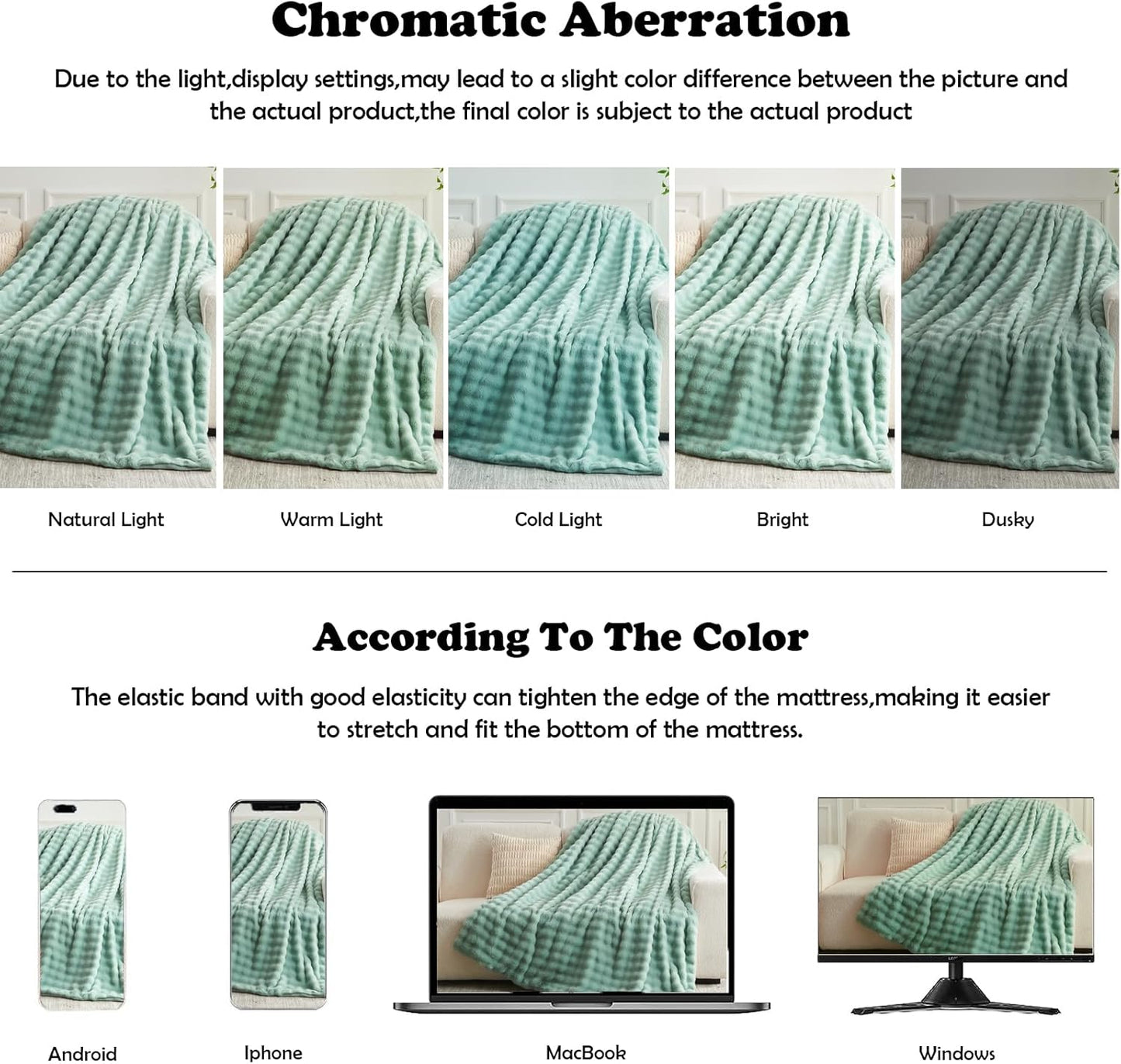 NEWCOSPLAY Faux Fur Twin Blanket Sage Green Bubble Blanket Thick Warm Soft for Couch Sofa Bed 550GSM (New Sage Green, Twin(60"x80"))