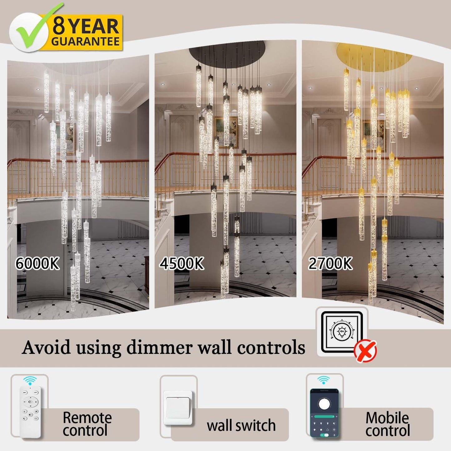 H150'' Modern Chandelier Modern Led Chandeliers Foyer Chandelier Stairs Large Chandelier Adjustable Black Chandeliers Pendant Lighting Fixture Hanging Ceiling Light