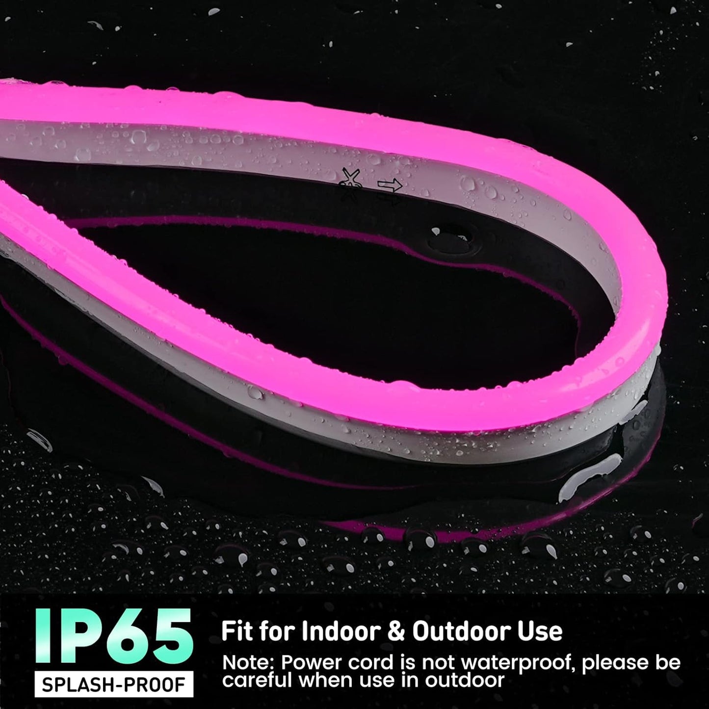 GZBtech Flexible LED Neon Rope Lights 16.4FT,AC 110-120V Waterproof Strip Light, 120LEDs/M Cuttable Connectable Neon Lighting for Indoor Outdoor Home Decor/Commercial Building Use-Pink 5M