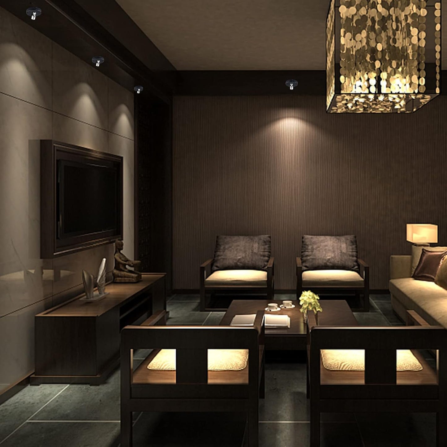 Wireless Spotlight Battery Operated, LED Picture Lights, Stick on Uplighting for Indoor Plant Tree Painting Artwork Portrait Photo Art, Dimmable Accent Puck Light with Remote, 2 Pack