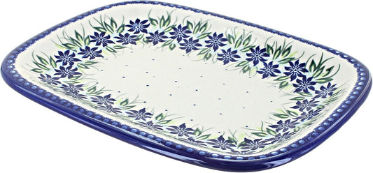 Blue Rose Polish Pottery Sierra Medium Rectangular Serving Platter