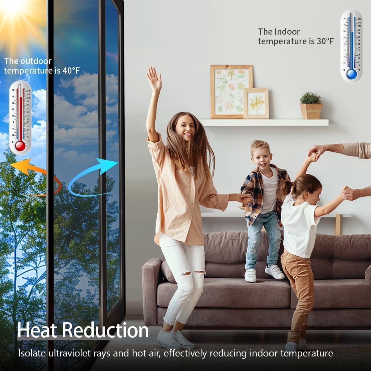 Niviy One Way Privacy Window Film See Out Not in 41 x 78.7 Inch Reflective Window Film Heat Blocking Anti UV Glass Door Mirror Window Tint for Home Office, Silver