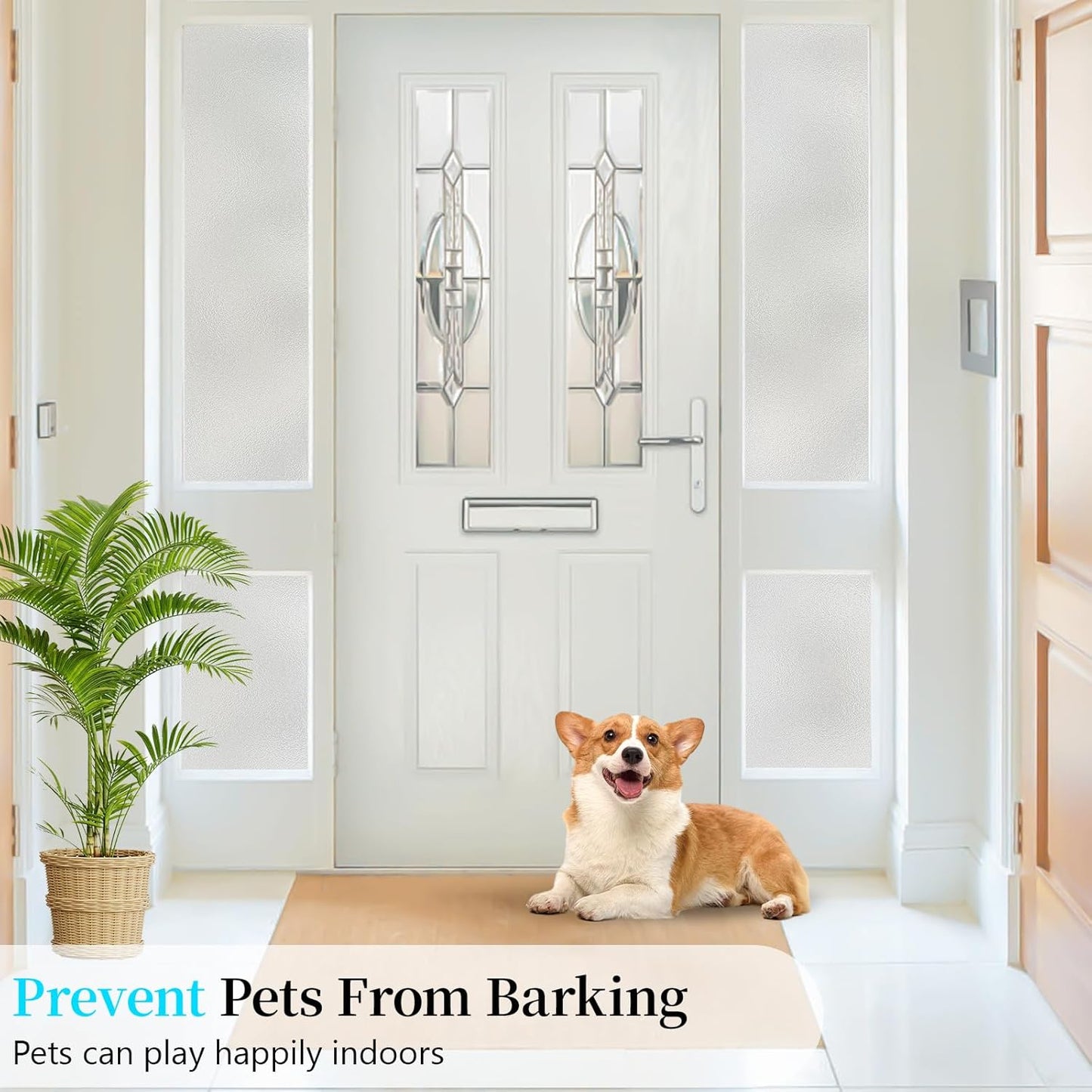 Niviy Frosted Glass Window Film Non-Adhesive Front Door Window Covering Static Cling Window Frosting Film for Shower Bathroom Garage Renter Property(11.8" x 118")