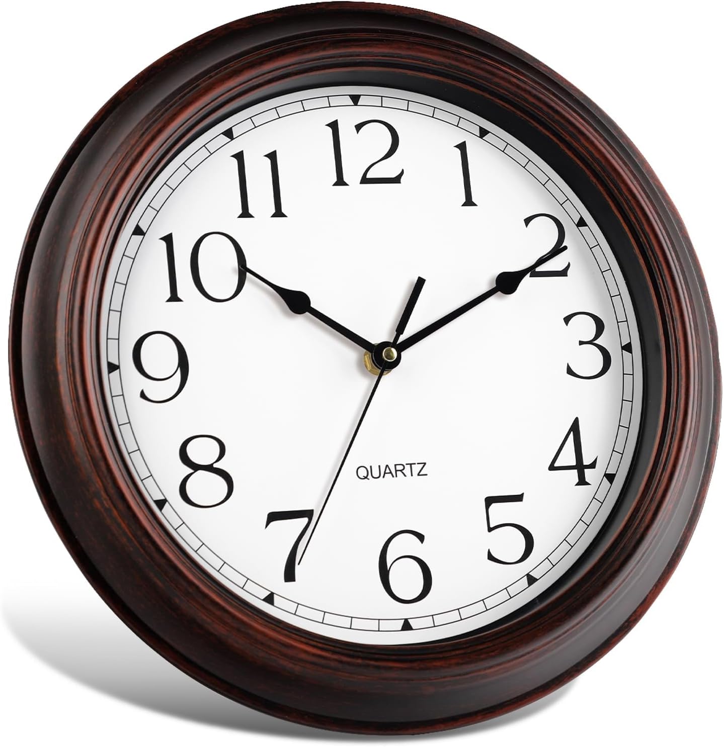 14 Inch Wall Clocks Battery Operated Silent Non-Ticking Wall Clock Vintage Retro Rustic Style Decorative for Living Room Kitchen Farmhouse (Bronze)