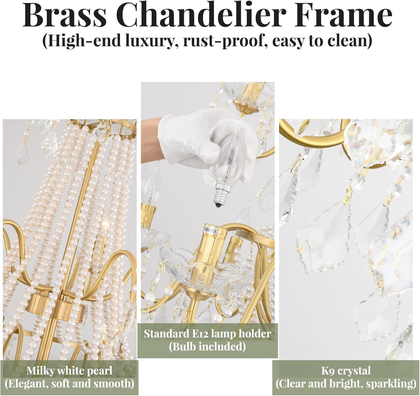 40" Large Brass Crystal Chandeliers,Gold Brushed Brass Chandelier for High Ceiling Living Room Dining Room Staircase Hallway Entryway Foyer(15-Light, Bulb Included)