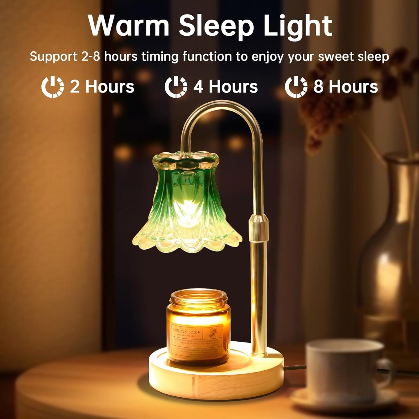 GEEZO Fragrance Candle Warmer Lamp，Electric Candle Warmer with Timer & Dimmer，Mom Christmas Birthday Gifts for Women, House Warming Gifts New Home Bedroom Decor