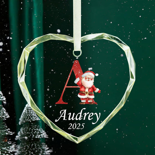 Personalized Christmas Ornaments with Initial Name, Acrylic Custom Monogram Initial A-Z Christmas Ornament 2025 for Kids Family Friends, Customized Letter Name Ornaments for Christmas Tree Decorations