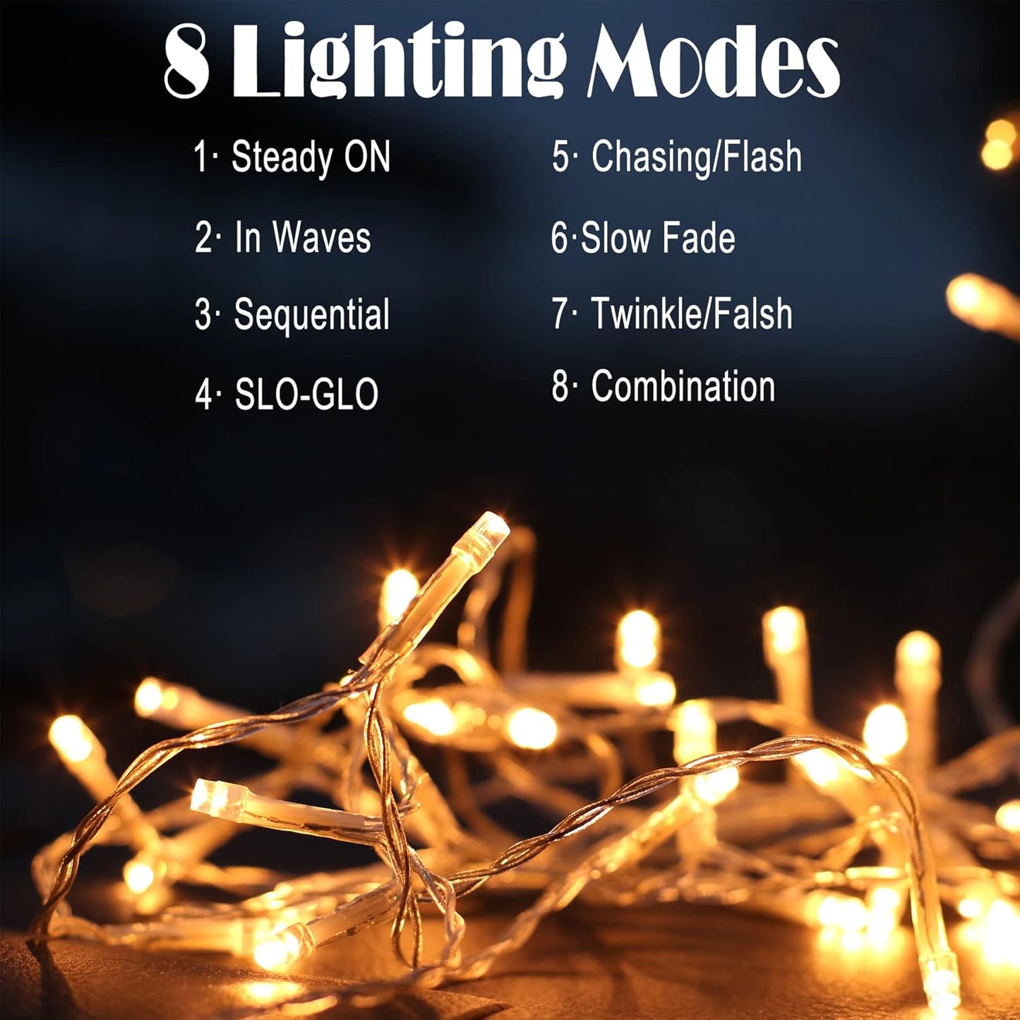 Eueasy Curtain-Lights Outdoor, 300 LED-Fairy Lights, Connectable15×3.3 FT with 8 Lighting Modes, for Balconies, Fences, Stairs Guardrails