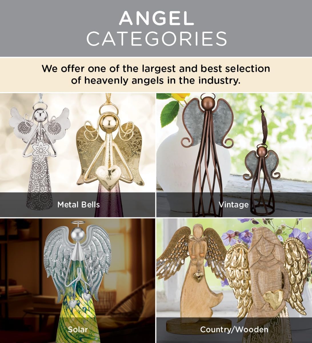 Regal Art & Gift Angel Statue - Metal Indoor/Outdoor Garden Statue Deals, Elegant Garden Decor, Beautiful Gifts for Women, Exquisite Angel Statues for Garden, 16-Inch, Gold