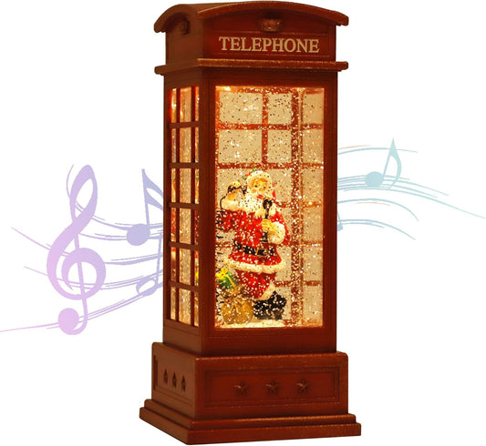 House & Garden Decoration,Christmas Lantern with 8 Pieces of Music,Sparkling Crystal Keep Circling Around The Snowman Families Music Box as a (Old Man)