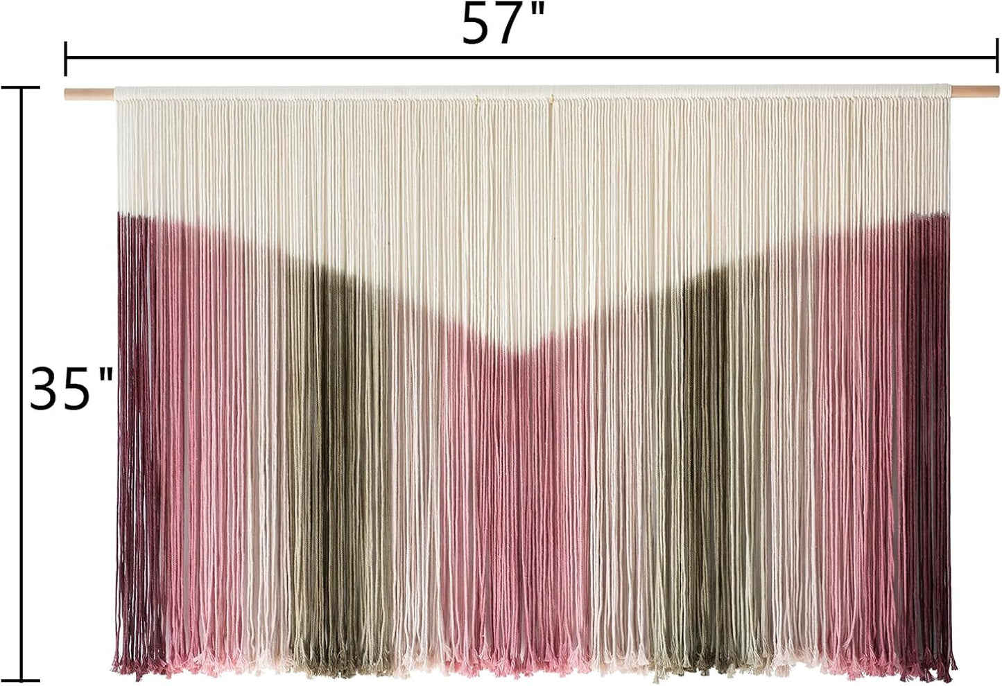 IOWER Large Macrame Wall Hanging Boho Wall Decor Large Scale Tie-Dye Yarn Living Home Room Boho Wall Decor for Bedroom Home Wall Art 57" W x 35" L