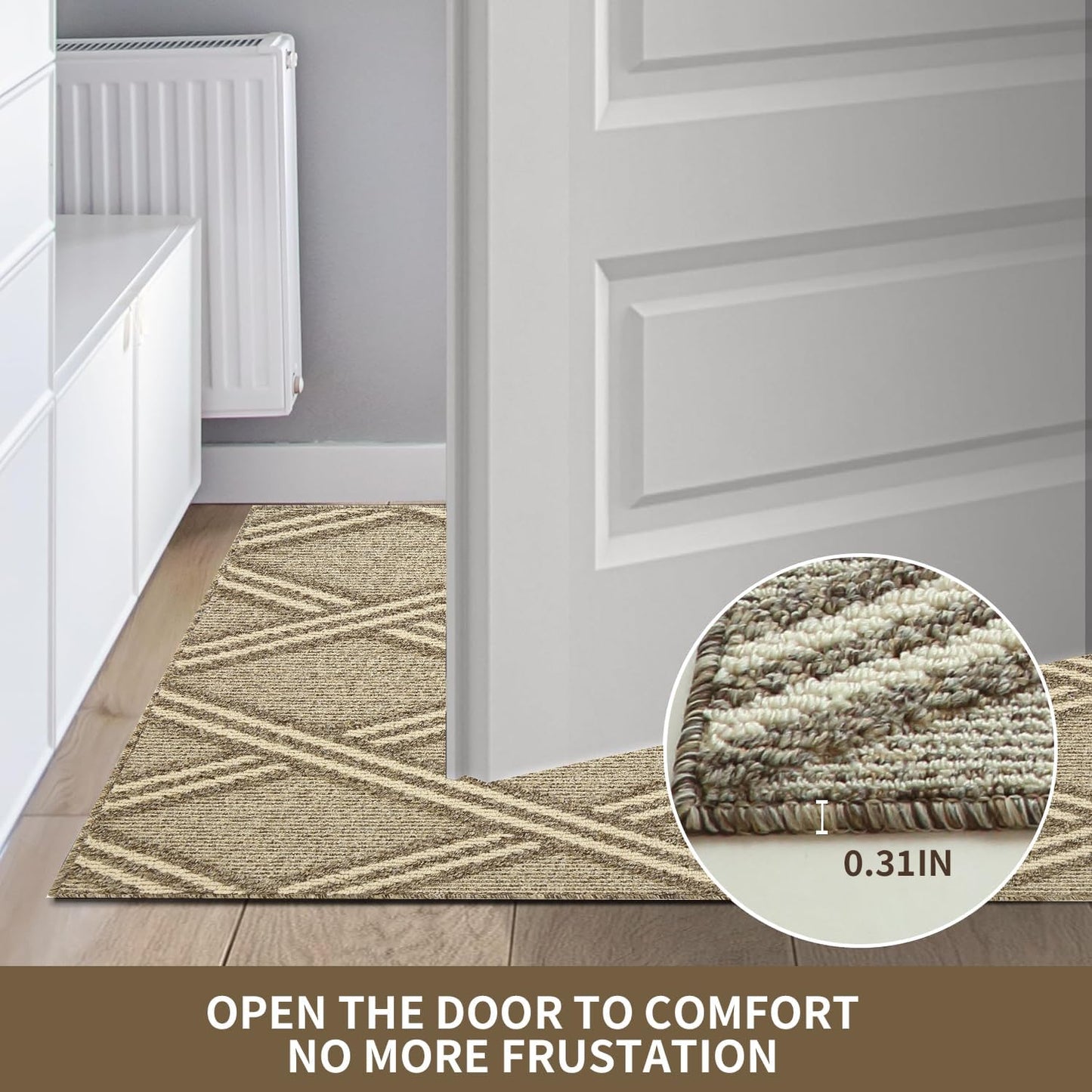 Door Mat Indoor Entrance, Large Welcome Mat Outdoor, Non Slip Front Door Mat Entryway（20x32）