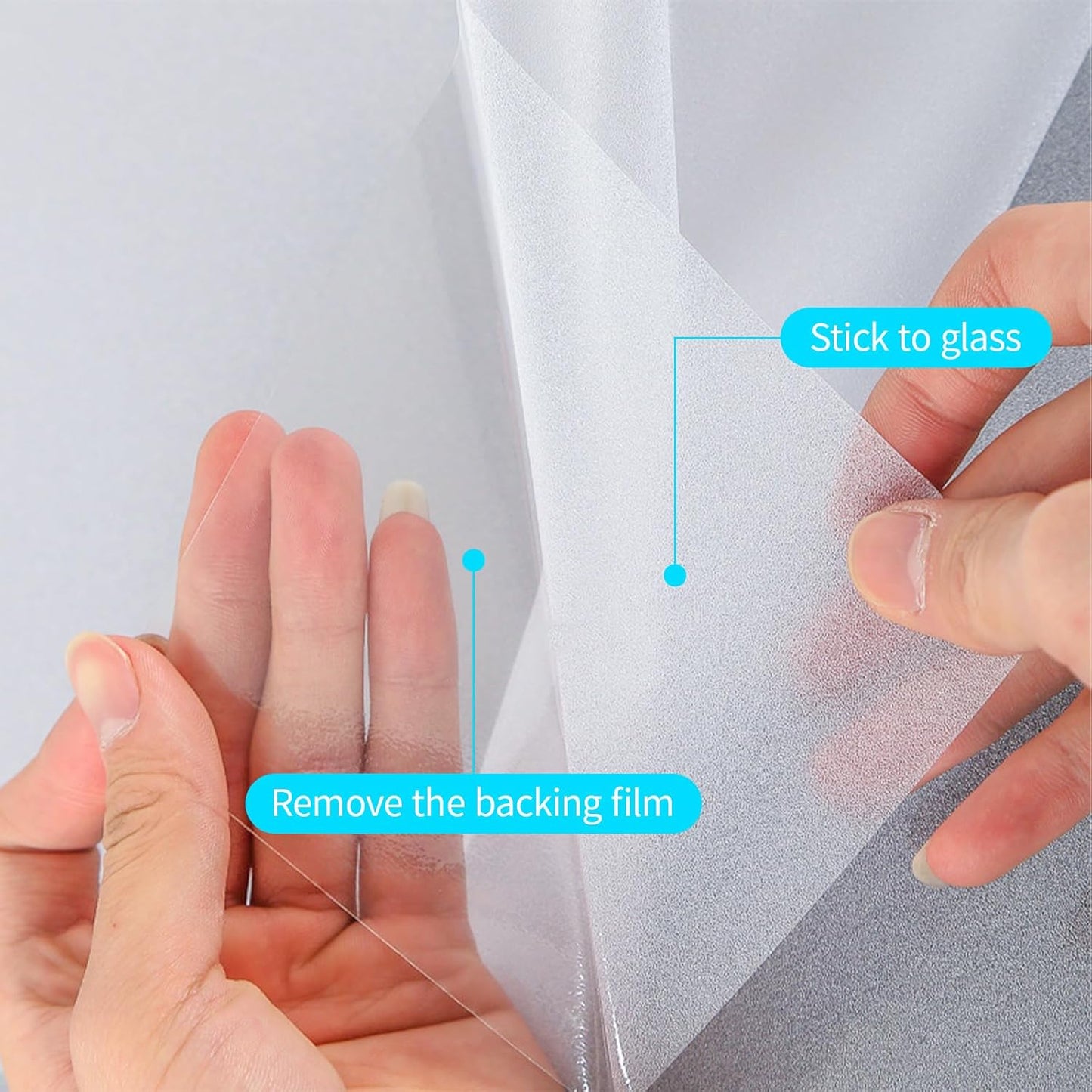 Niviy Etched Privacy Window Film Frosted Glass Static Cling Non Adhesive Window Frost Film for Home Office, 35.4 inch x 78.7 inch