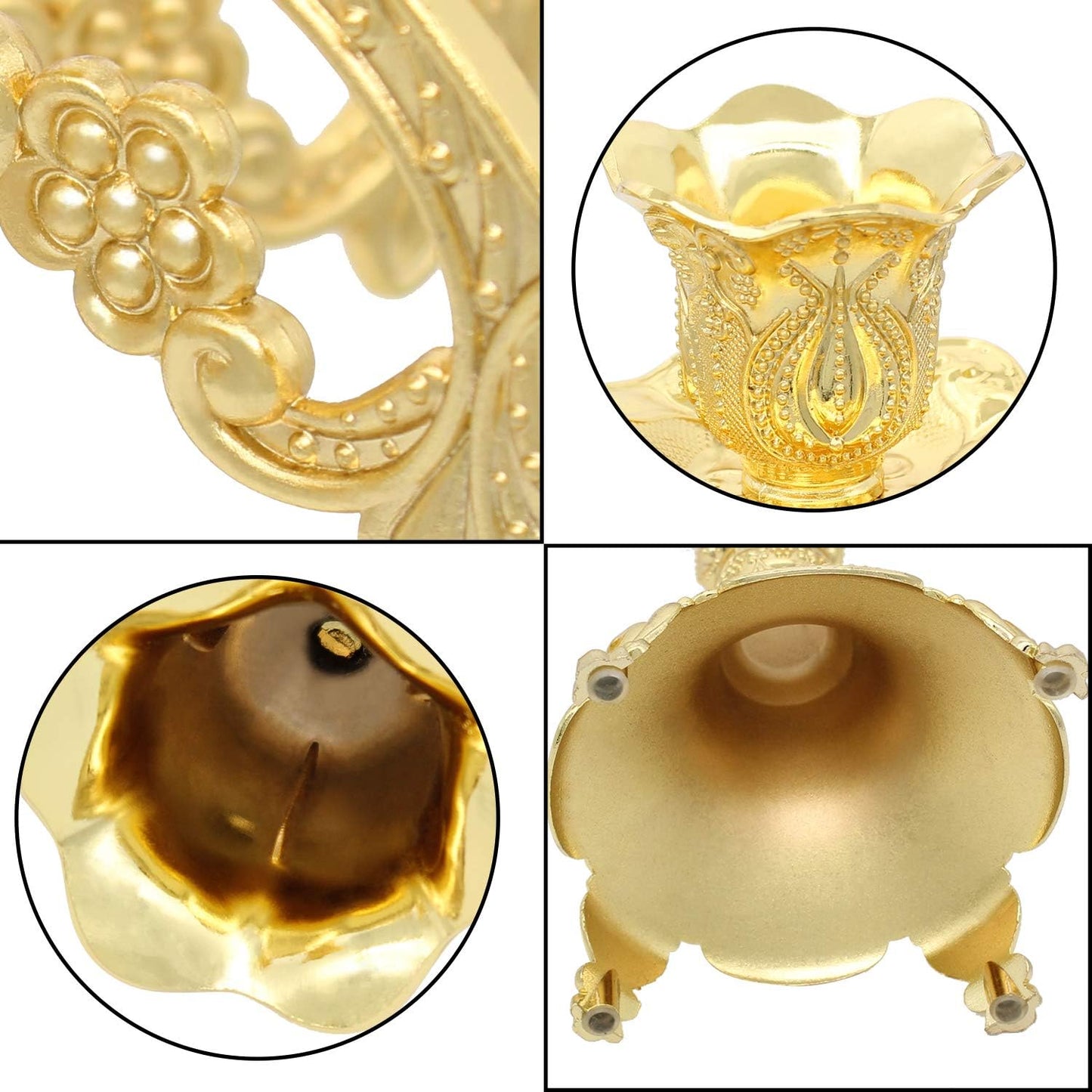 Metal Candelabra 5-Candle 10.1 Inch Tall Candle Holder Stick for Home Wedding Event and Party Festival,Gold