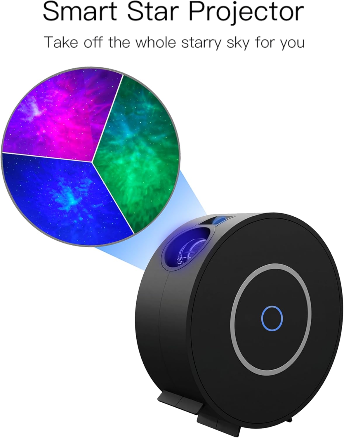 Star Projector, Galaxy Projector for Bedroom, Smart APP & Voice Control Galaxy lamp, Compatible with Alexa & Google Home, for Kids Adults Bedroom,Room Decor,Game Room,Party (Black Round)