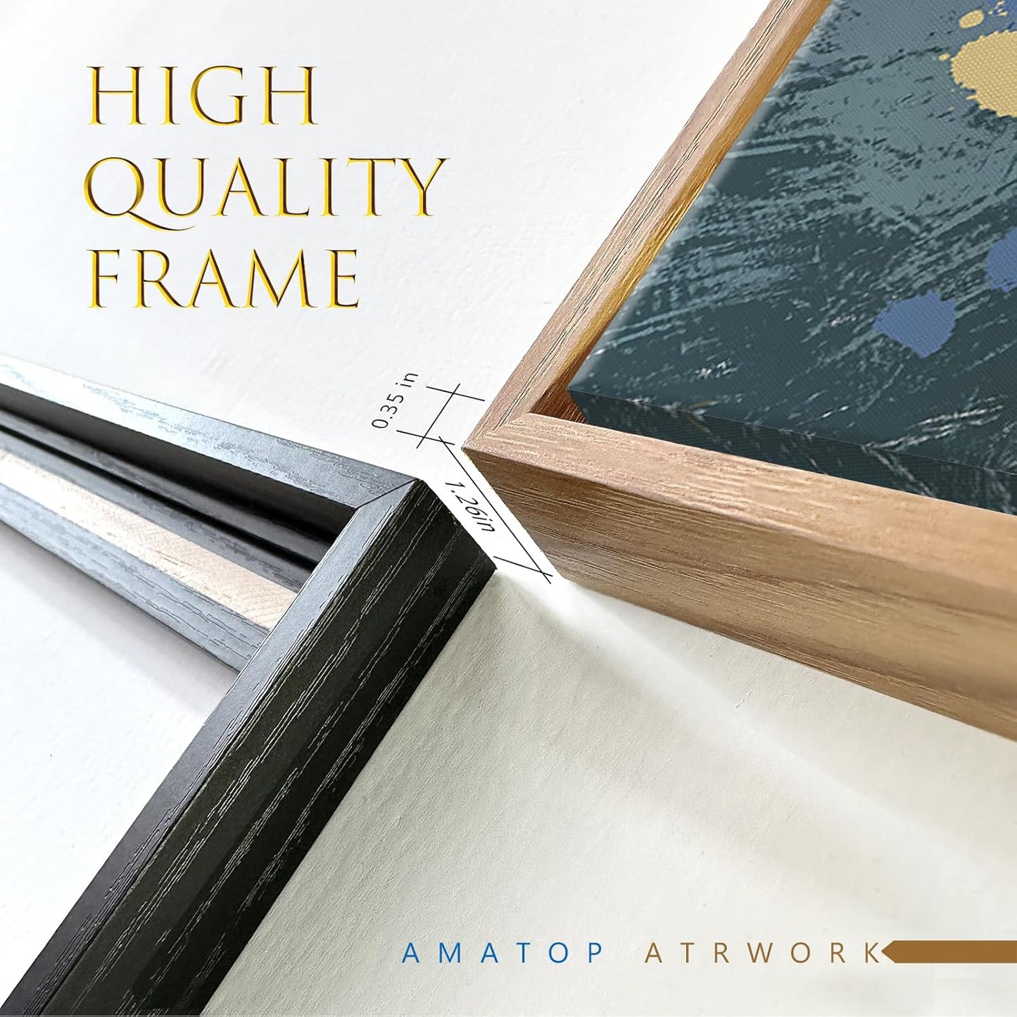 Extra Large Wall Art for Living Room, Framed Big Floral Blue Flower Canvas Print, Modern Oversized Blossom Peony Wall Picture Botanical Artwork for Dining Room Bedroom & Office Décor