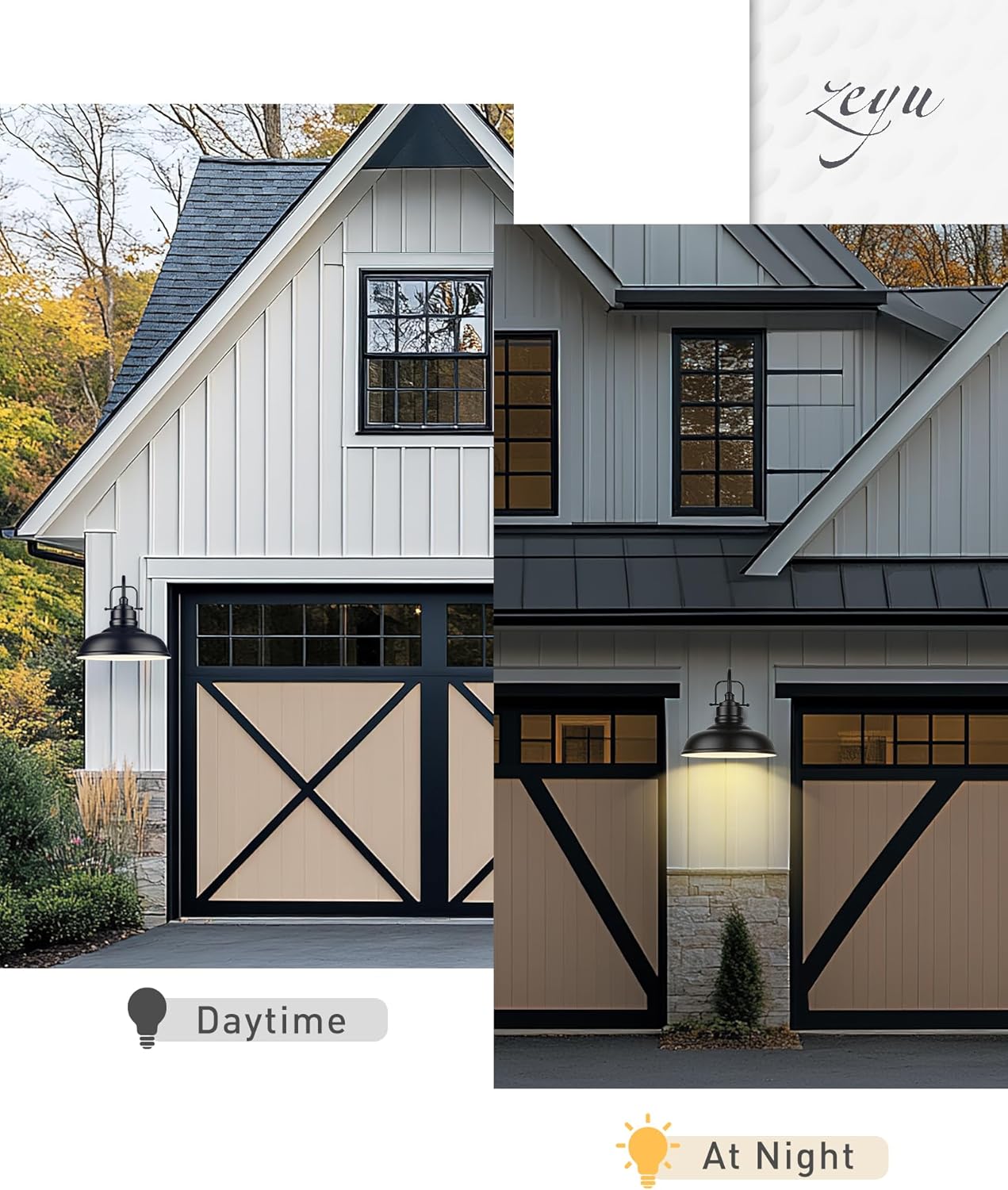 zeyu Black Gooseneck Barn Light, Modern Outdoor Wall Light Fixtures, Barn Light for Garden Garage, Matte Black Finish, 016-1BL BK