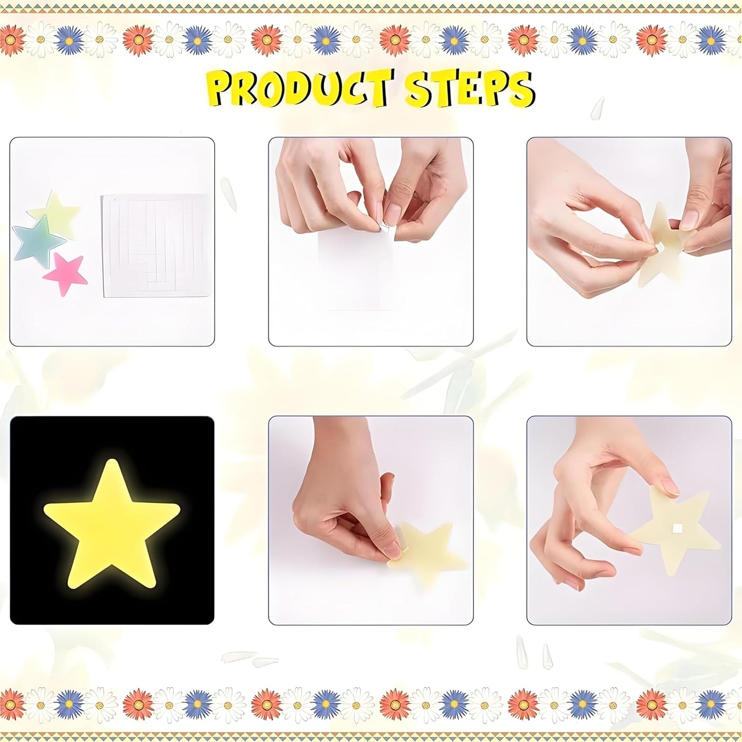 100Pcs Glow in The Dark Stars Wall Stickers, Self-Adhesive Luminous Decor for Bedroom, Room and Home Art, Fluorescent Night Sky Ceiling Decals for Party, Room Decorations