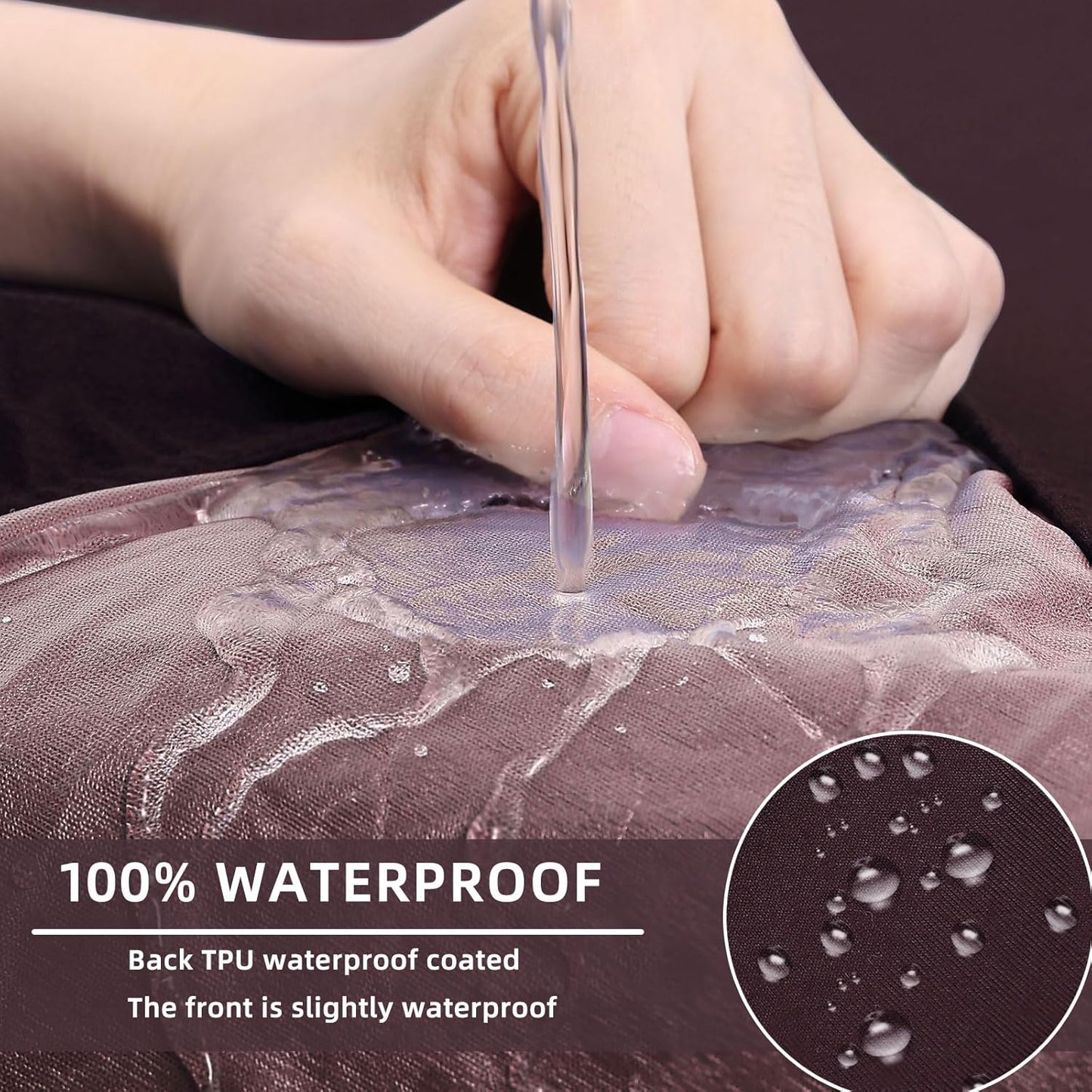 hyha Waterproof Couch Cushion Covers, Stretch Sofa Couch Seat Slipcover for Dog Washable, Non-Slip Waterproof Outdoor Cushion Covers for Patio Furniture Replacement (1 Piece for Large, Chocolate)