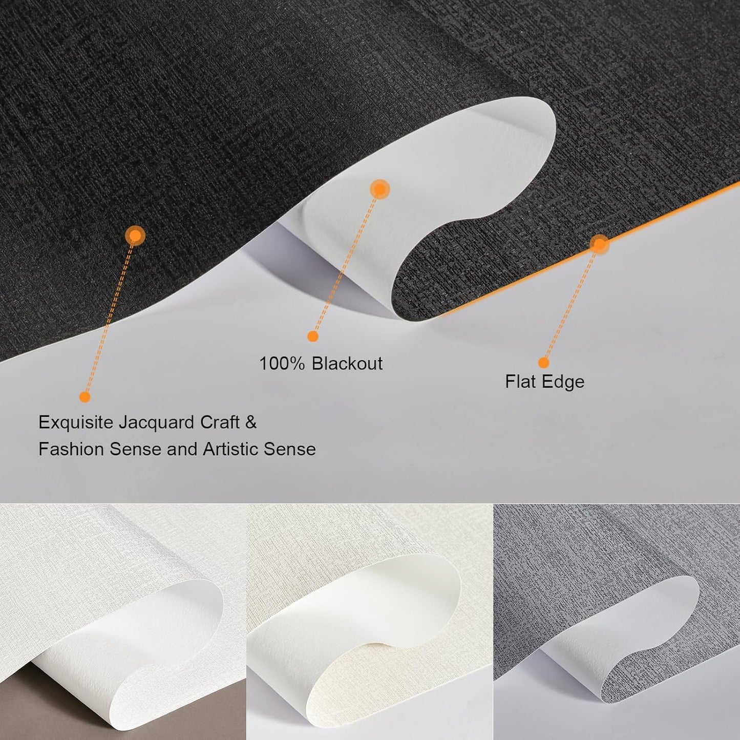 Persilux Free-Stop Cordless Blinds for Indoor Windows with Cover, Window Shades Blackout Roller Blinds, Thermal Insulated Fabric UV Protection for Kitchen, Office, Living Room, Black(51" W x 48" H)