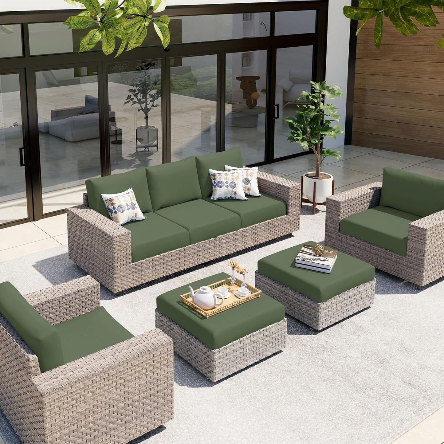 hyha Waterproof Couch Cushion Covers, Sectional Sofa Slipcovers Washable, L Shape Chaise Dog Couch Covers for Sectional Sofa, Universal Furniture Protector (1 Piece for Chaise, Bronze Green)