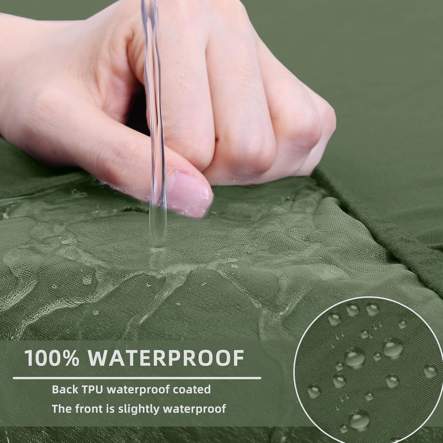 hyha Waterproof Couch Cushion Covers, Stretch Sofa Couch Seat Slipcover for Dog Washable, Non-Slip Waterproof Outdoor Cushion Covers for Patio Furniture Replacement (2 Pieces, Bronze Green)