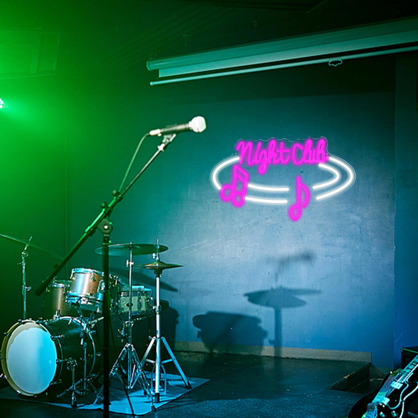 LISIGNVE Night Club Neon Sign Dimmable Switch Led Bar Sign Neon Light for Wall Decor USB Powered Music Light Up Sign for Bar Club Party Pub Music Station(16.5 * 9.8 In)