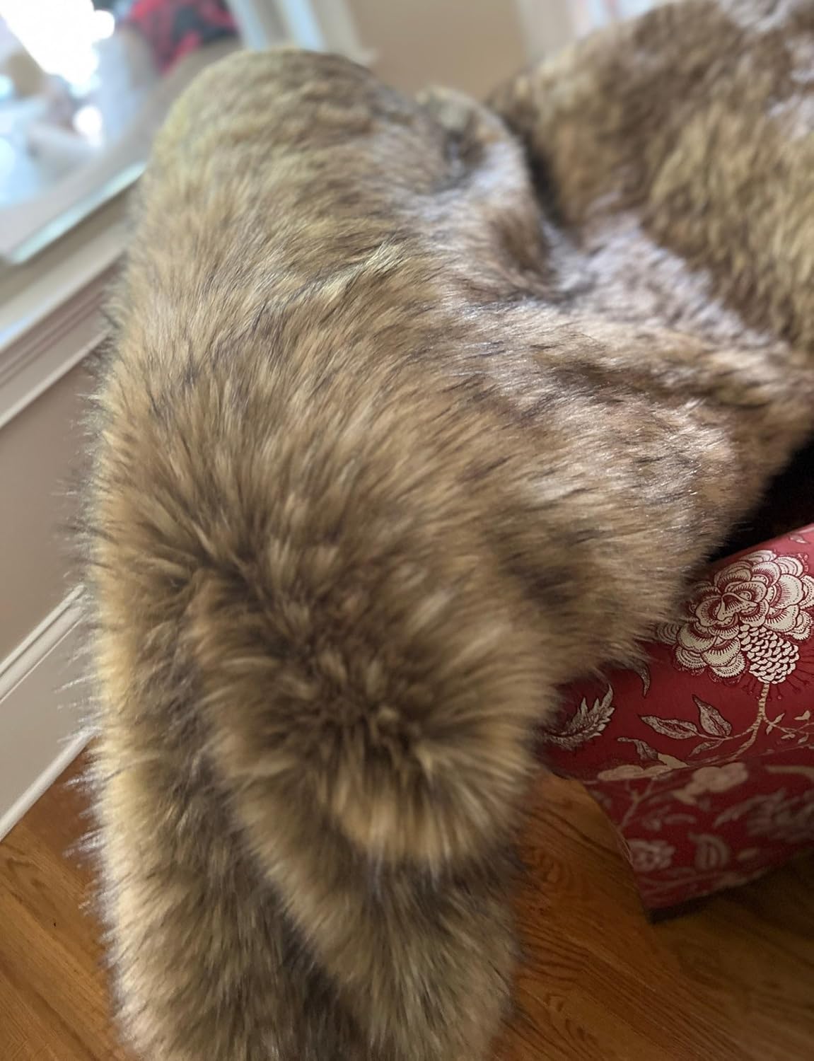 Brown Fur Throw Blanket and Bedspread - Brown Wolf Faux Fur - Light & Dark Brown Faux Fur - Luxury Throw Blanket & Bedspread, Handmade in US, 16406