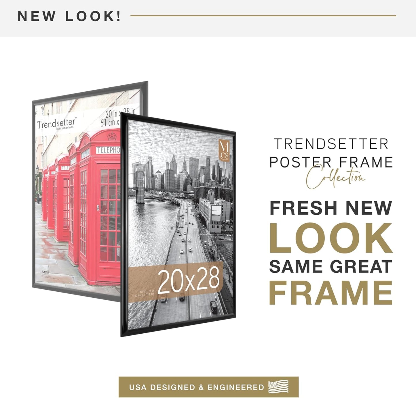 MCS Trendsetter Poster Frame, Black, 20 x 28 in, 2 pk