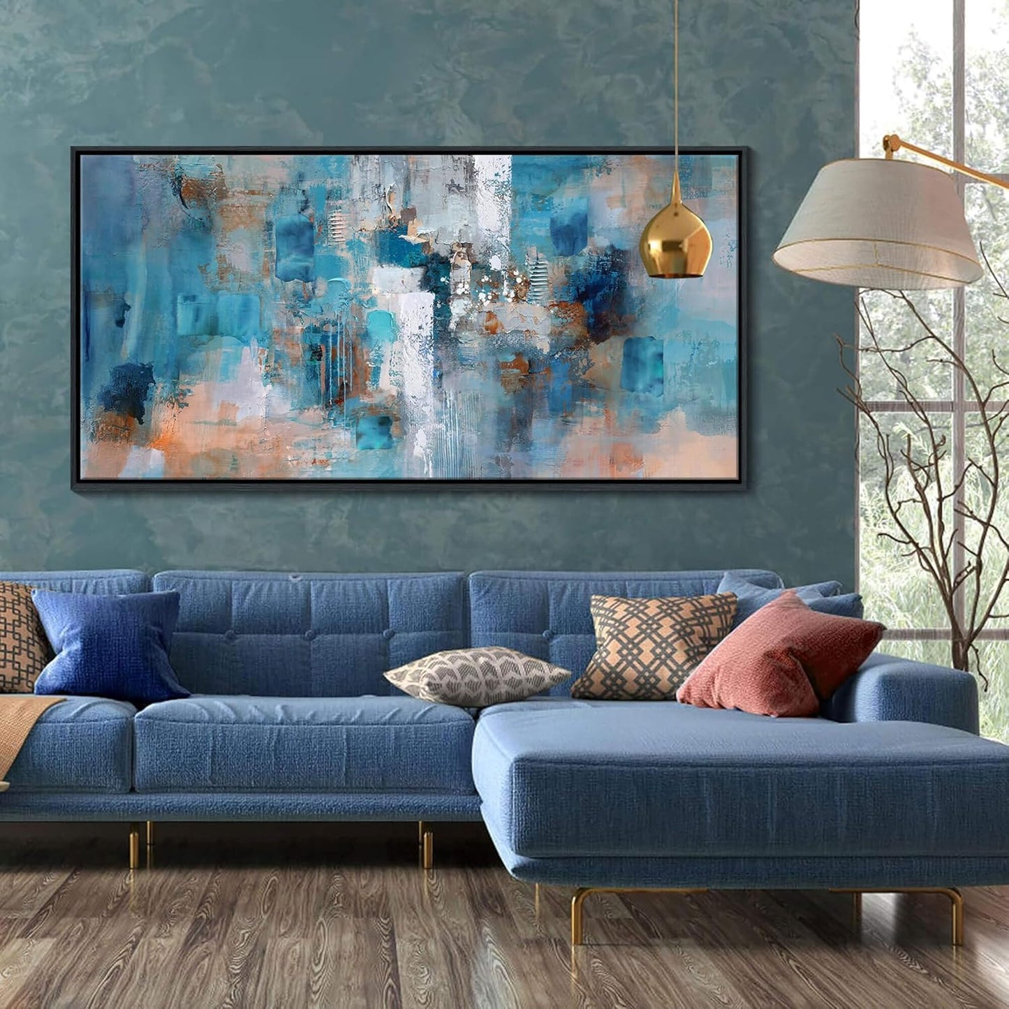 Framed Wall Art for Bedroom Large Abstract Wall Art Wall Pictures for Living Room Canvas Wall Art for Living Room Bathroom Decor 30x60 Inches